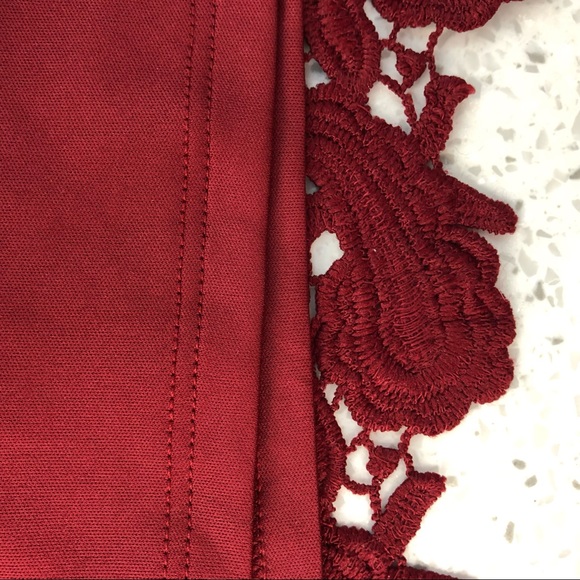 Express | Red Lace Skirt - Picture 6 of 7